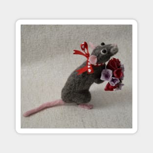 Rat with Flowers Magnet