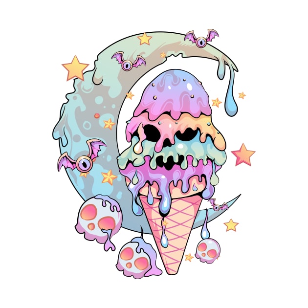 Pastel Goth Ice cream Kawaii by DionArts