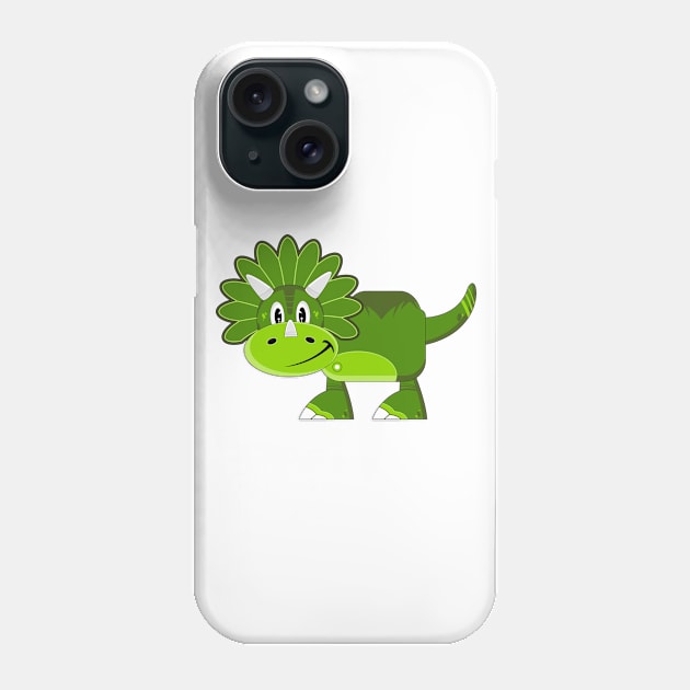 Cute Cartoon Triceratops Dinosaur Phone Case by markmurphycreative