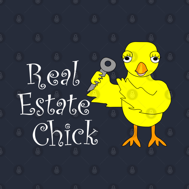 Real Estate Chick White Text Real Estate TShirt TeePublic