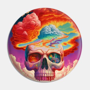 Surreal Skull Colorful Pin