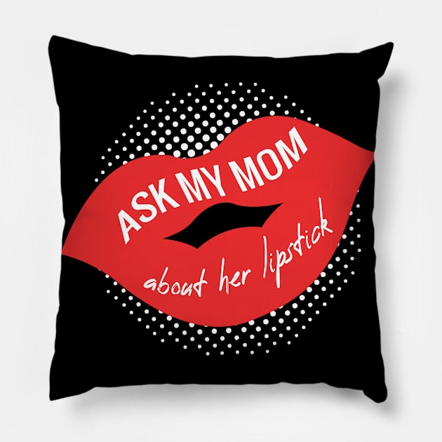 LIPSTICK RED LIPS Pillow by HAIFAHARIS