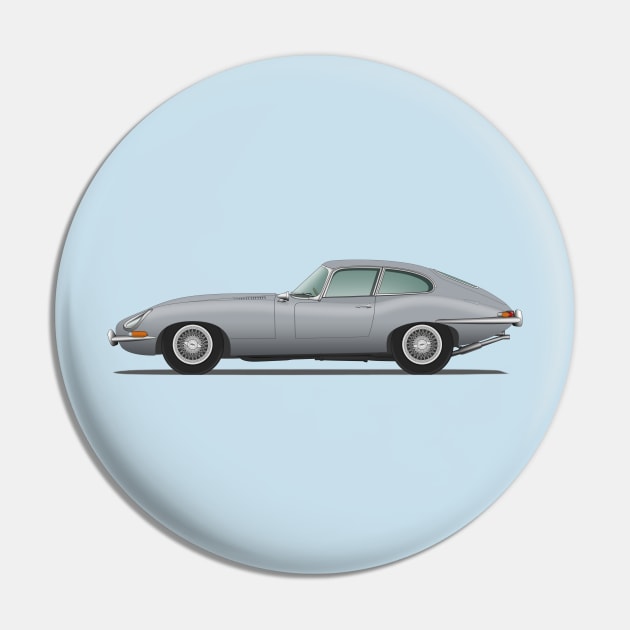 E Type Series 1 Coupe Mist Grey Pin by SteveHClark