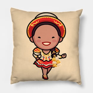 Cute Bolivian Dancer Pillow