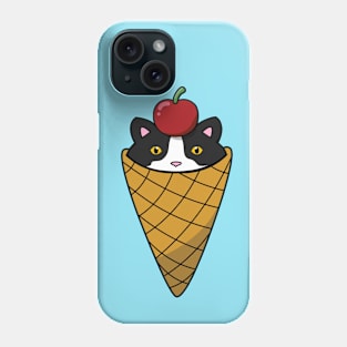 Cat eating ice cream Phone Case