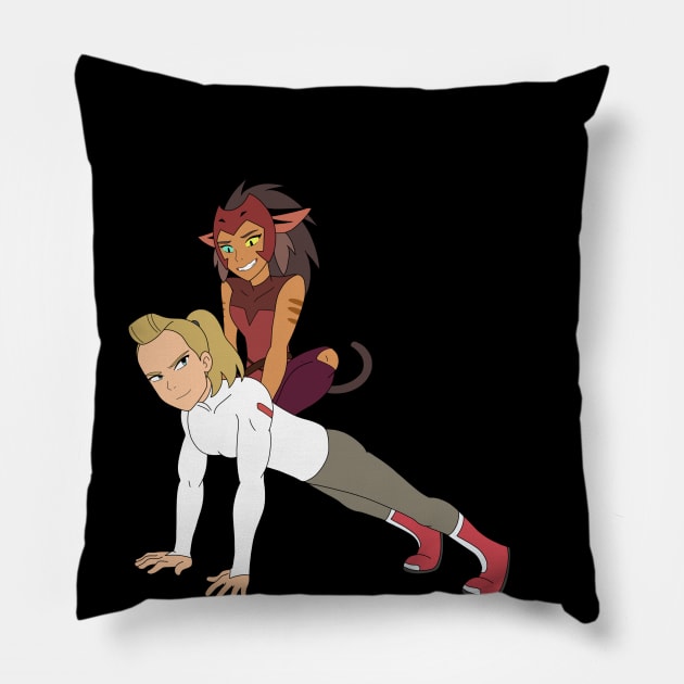 Catradora push ups Pillow by Lyondor