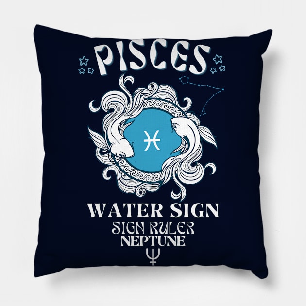 Pisces Artwork Pillow by Souls.Print