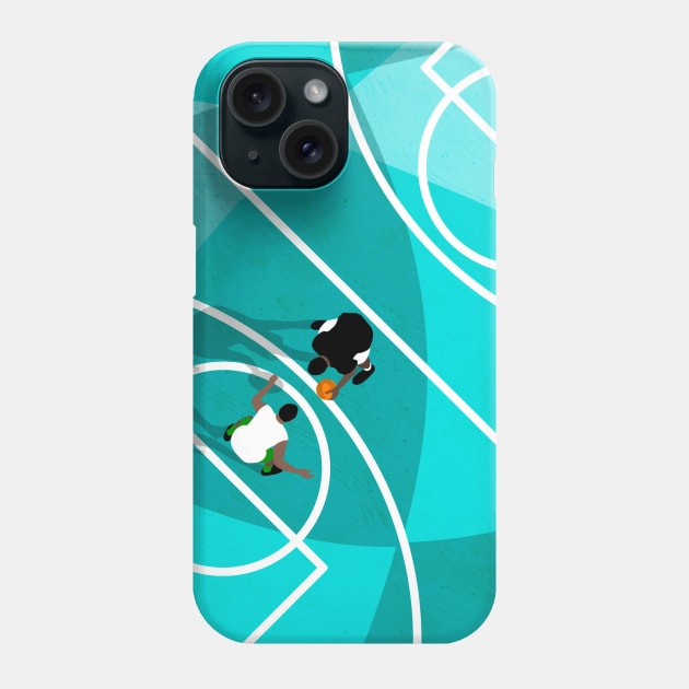 Shoot Hoops Basketball Court | Aerial Illustration Phone Case by From Above
