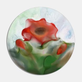 Poppy flower - botanical print Pin