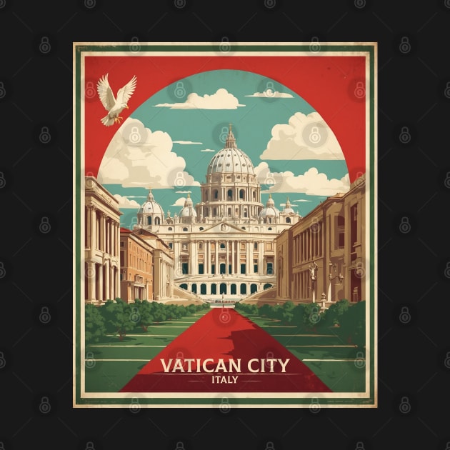 Vatican City Italy Vintage Tourism Travel Poster by TravelersGems