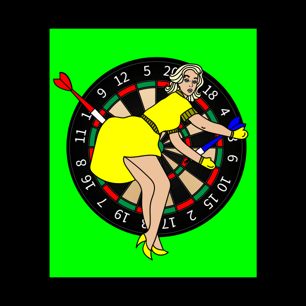 Dartboard Dart Player With Darts Arrows by flofin