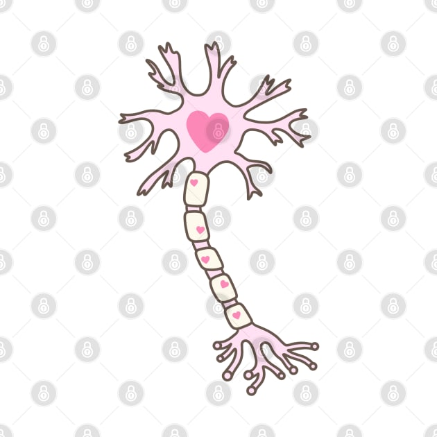 Neuron Heart Pink Brown by Sofia Sava