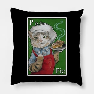 P is for Pie - White Outlined Version Pillow