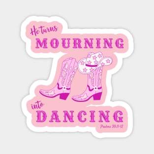Christian Mourning Into Dancing Psalms 30 Monochrome Western Design Magnet