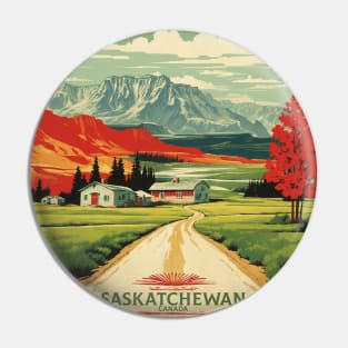 Saskatchewan Canada Vintage Poster Tourism Pin