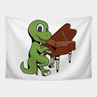 Cartoon TREX plays the piano Tapestry