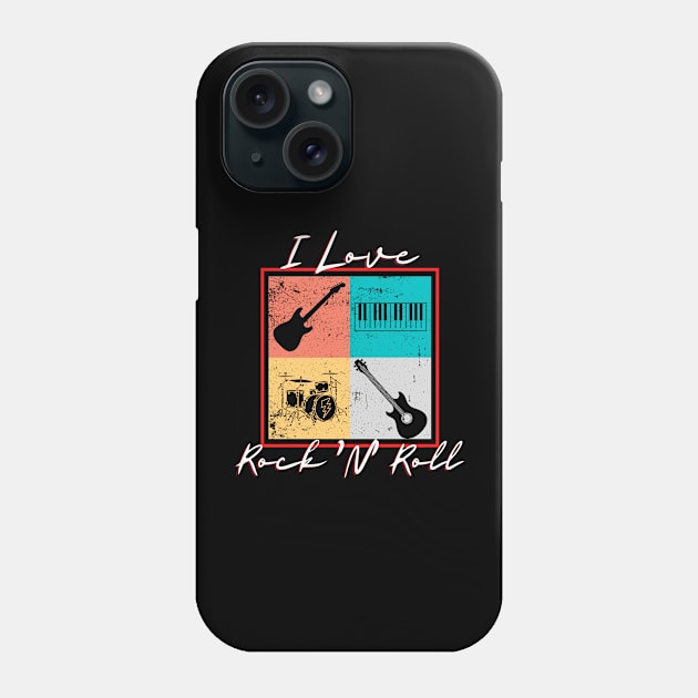 I Love Rock 'N' Roll Phone Case by Kenny The Bartender's Tee Emporium