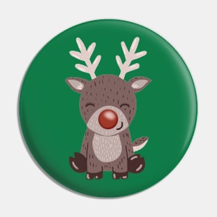 Cute Christmas Reindeer Rudolph Holiday Pin