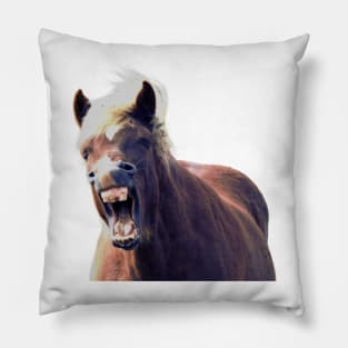 Icelandic Horse Laughing Out Loud Pillow