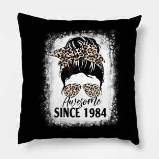 38 Years Old Awesome Since 1984 Leopard 38th Birthday Pillow