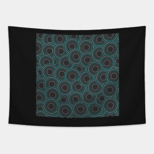 gray circles with cyan large Tapestry