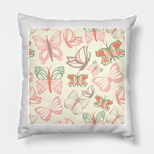 Vector pattern with butterflies in watercolor Pillow