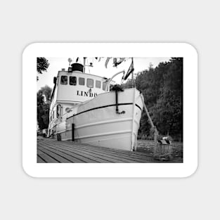 Old steamboat at the quay in Söderköping, Göta Canal in Sweden Magnet