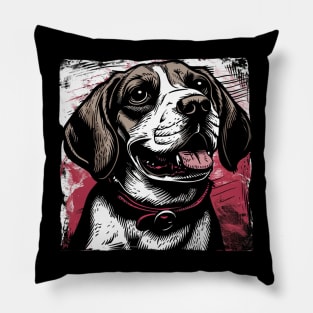 Retro Art Beagle Dog Lover Pillow