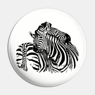 Affectionate Zebras | African Wildlife Pin