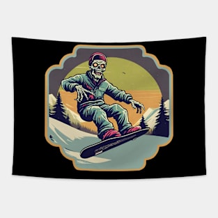 Zombie snowboard Tapestry