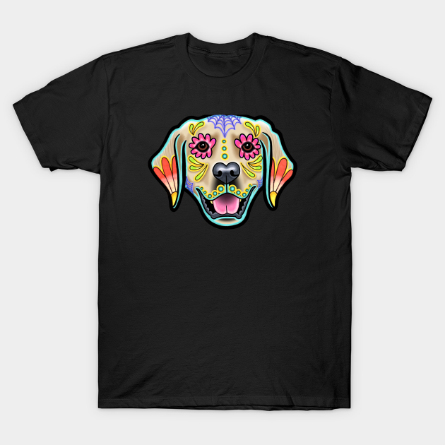 Golden Retriever Day Of The Dead Sugar Skull Dog Golden Retriever T Shirt Teepublic