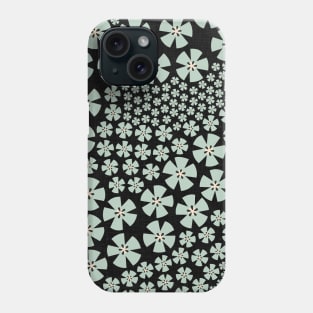 Mid Century Modern Flowers / Maximalist Floral Decor in Sage Green, Creamy Yellow, and Charcoal Shades Phone Case