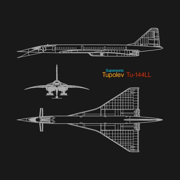 Supersonic Jet Aircraft Schematic Birthday Gift by GBDesigner