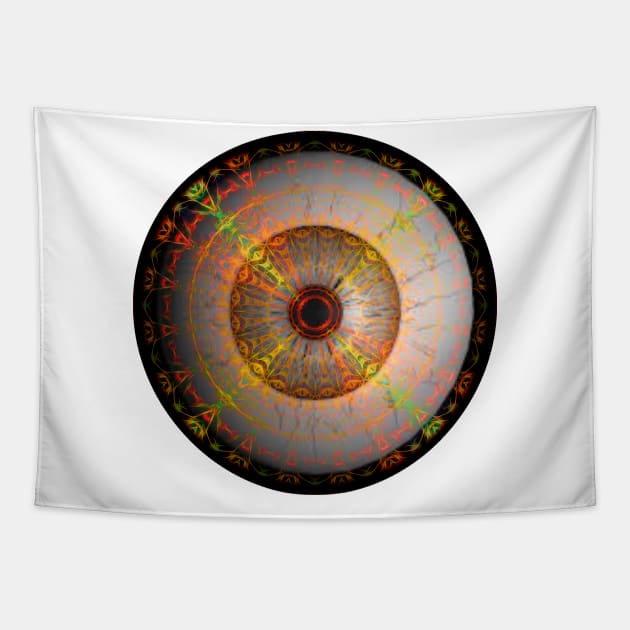 Warm And Glowing Eyball Jewel Tapestry by crunchysqueak