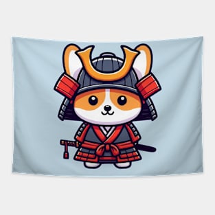 cute corgi samurai warrrior Tapestry