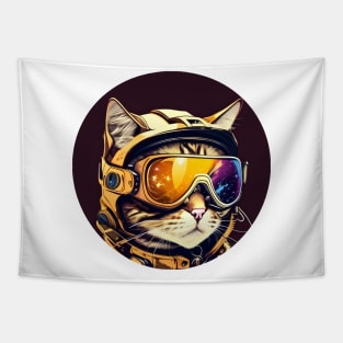 Cool Cat Ski Googles - Gifts for Cat Lovers Tapestry