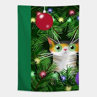 The Cat and the Christmas Tree Tapestry