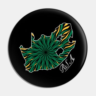 Green and Gold South Africa Pin