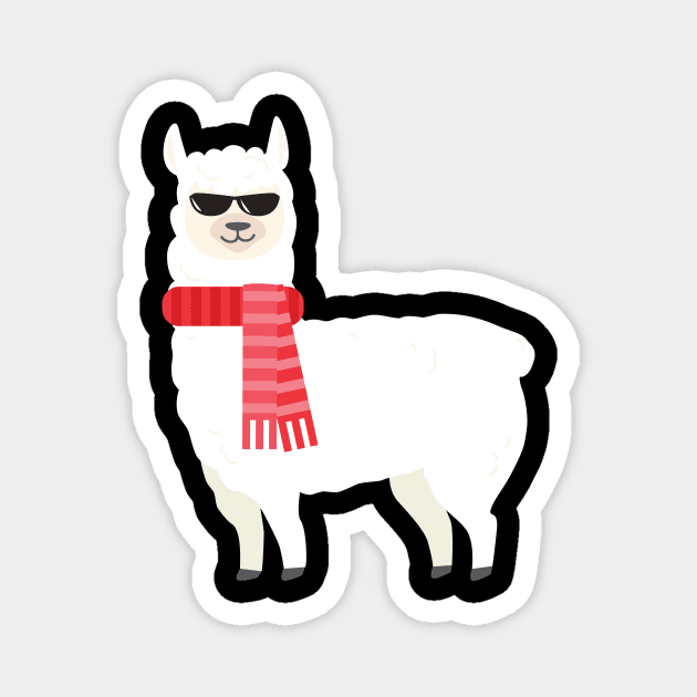 Cute & Adorable Llama With Cool Sunglasses Magnet by theperfectpresents