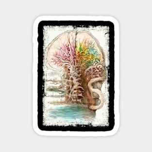 Abstract brain and spine tree Magnet