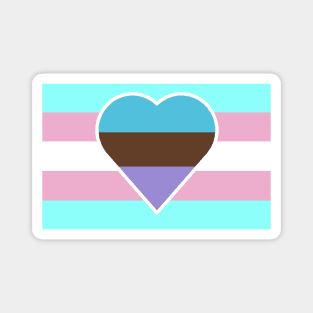 Transgender Pride Flag with Androsexual/Androphilic Heart Magnet