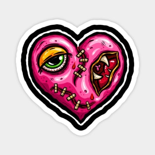 Zombie Heart Stitched Plaster Pink Valentines Day Magnet