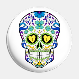 Sugar Skull Art, dia de los muertos Pin