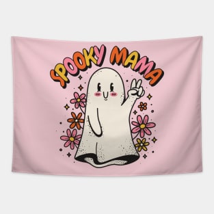 Spooky Mama // Retro Groovy Halloween Ghost Tapestry