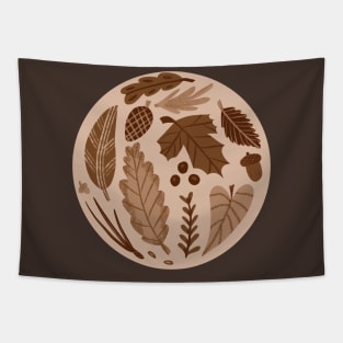 Autumn Botany Leaves Tapestry