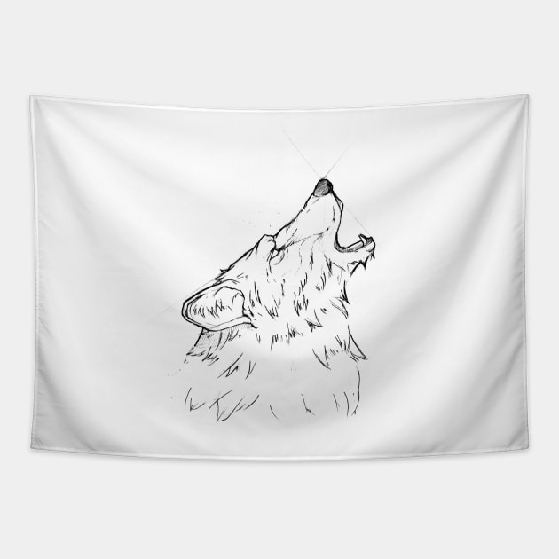 Howling Wolf Tapestry by Unchained Tom