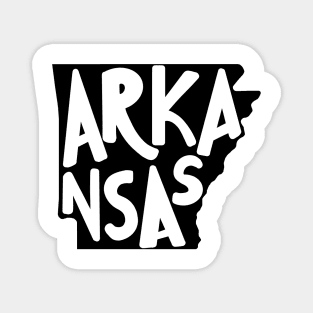 Arkansas Doodle Letters Map Outline-black and white bw Magnet