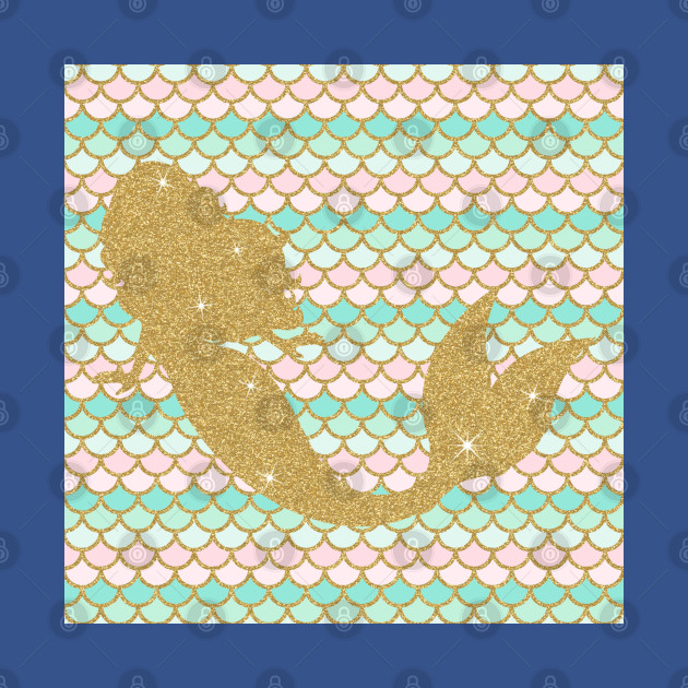 Discover Golden Mermaid - Mermaid Scales Pattern - T-Shirt