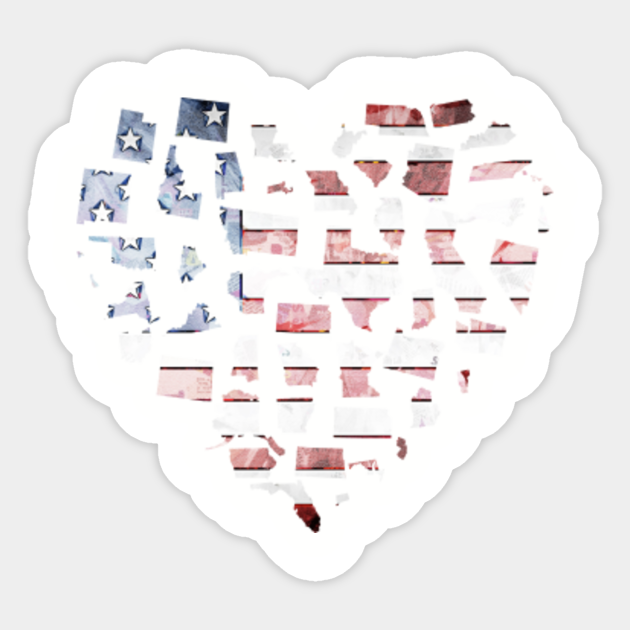 I Love The United States Of America Patriot Sticker Teepublic Uk