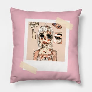 Abstract Girl Polaroid Pillow